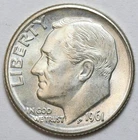 1961-D 10c Roosevelt Silver Dime Uncirculated - RAW - Great Looking Coin