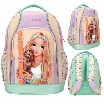 DEPESCHE TOPModel School Backpack Sunny Dog - Pink Backpack with Cute Dog Motif