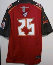 Red Nike Tampa Bay Buccaneers #25 Jersey Size M (NFL 100th Anniversary Patch)