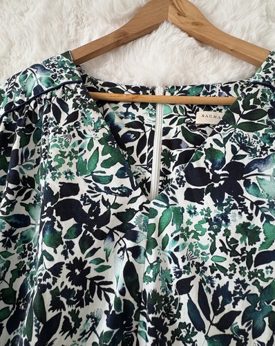 SACHA DRAKE Watercolour Floral Print A Line Dress Pockets Belted Size 12 - Picture 3 of 10