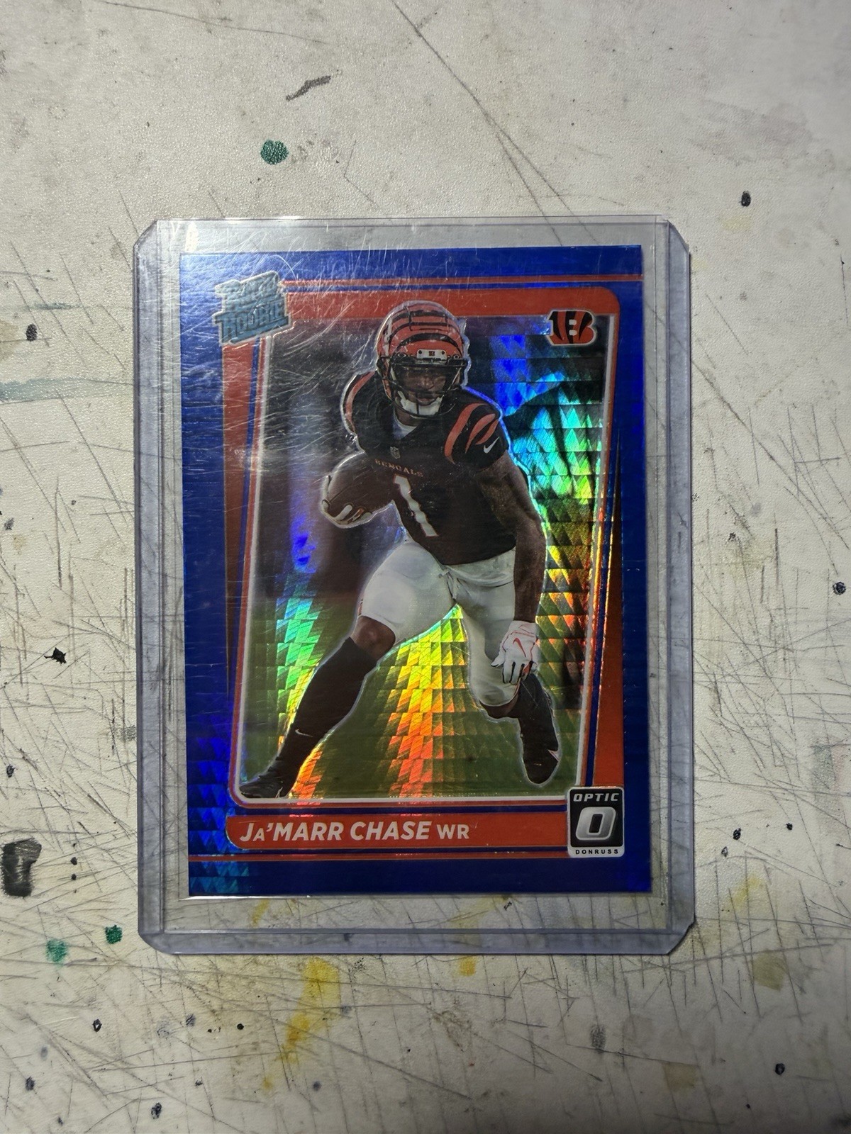 2021 Optic Jamarr Chase Rated Rookie Blue Hyper Prizm #207 Cincinnati Bengals 