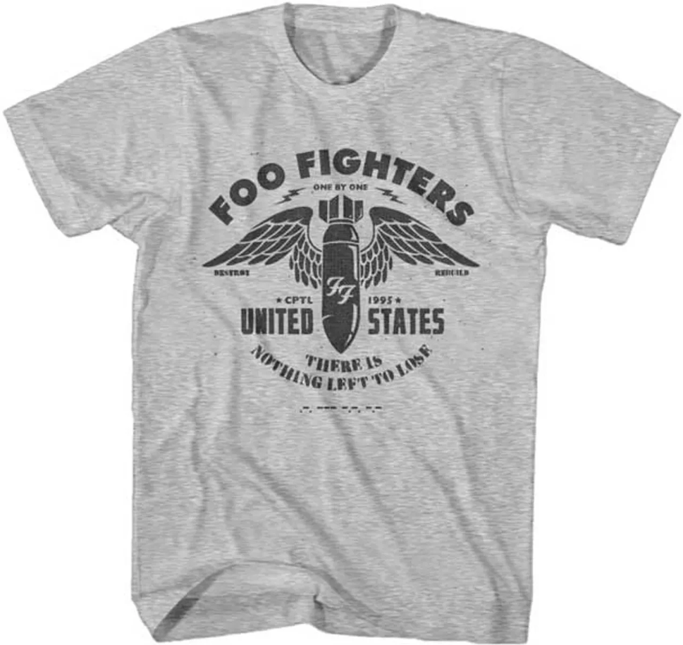 Foo Fighters Nothing to Lose Mens Rock Music Tee Sport Grey