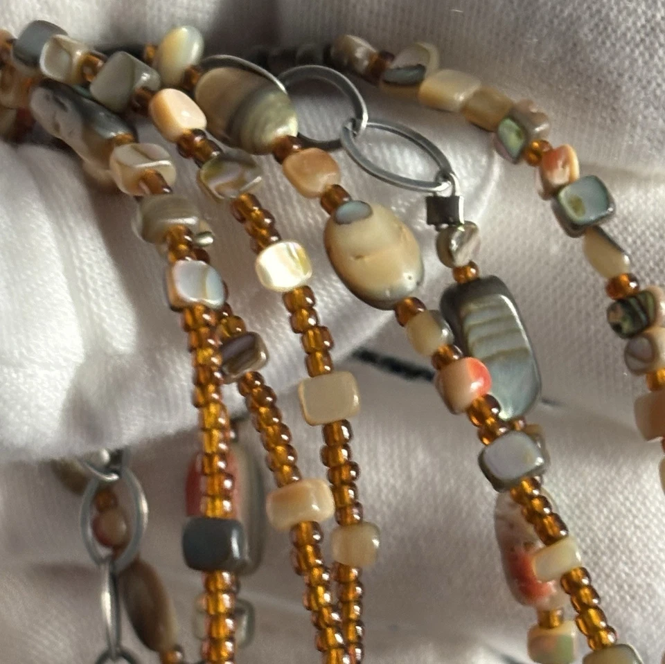 Silpada 925 Sterling Silver Shell Sponge Coral Seed Bead Necklace N1563 - Image 4 of 4