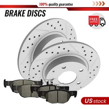 Rear Brake Rotors + Ceramic Pads for 2019 2020 2021 - 2023 Mazda 3 3 Sport CX-30