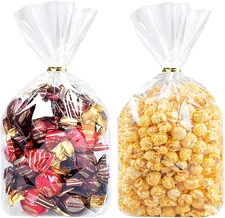 200Pcs Clear Cellophane Treat Bags 5x11 Inches, Individual Plastic Cookie Cello