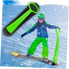 Fold-Up Snow Sled with Handle,Toddler Ski Scooter with Handlebar, 1pcs(Green)
