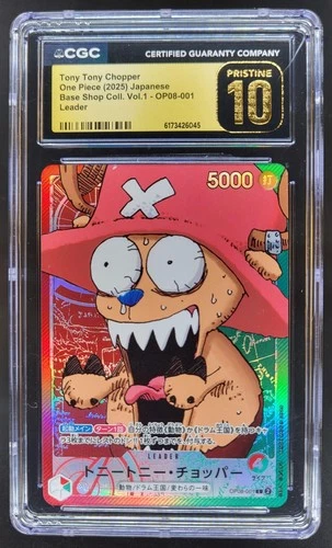 2025 ONE PIECE JP TONY TONY CHOPPER LEADER OP08-001 CGC 10 PRISTINE TL3