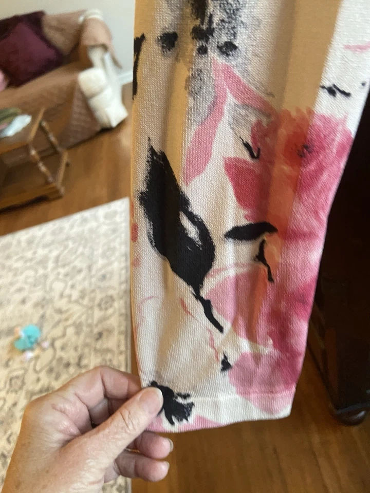 Jones New York Mujer Talla S Botón Frontal Cárdigan Suéter Rosa Negro Floral Foto 3 de 4