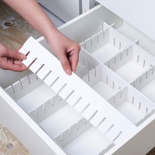 12Pcs Drawer Dividers, 16.93" x 2.76", Thick, Large Adjustable Drawer Organiz...