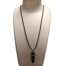Black Hexagonal Pendant Necklace NEW #0051