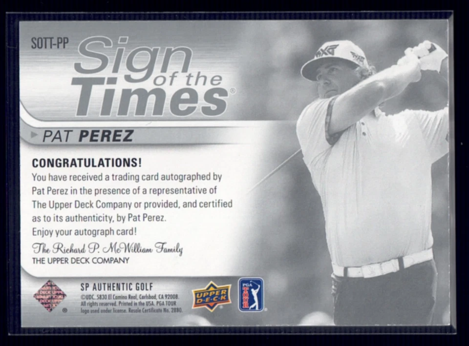 2021 Upper Deck SP Authentic #SOTT-PP Pat Perez Sign of the Times Auto - Image 2 of 3