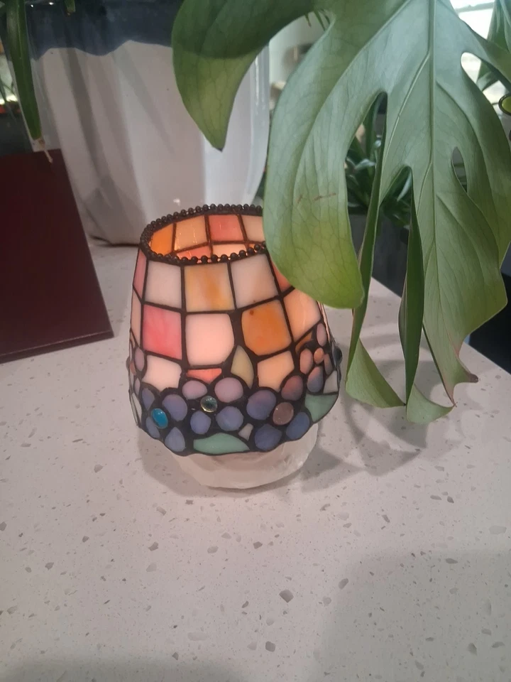 Tarro de vitral Partylite hortensia candelabro sombra en bastante multicolor Foto 2 de 4