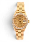 VINTAGE LADIES ROLEX DATEJUST PRESIDENT 69178 WRISTWATCH 18K YELLOW GOLD BOX