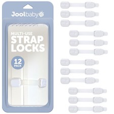 Child Safety Strap Locks 12 Pack Baby Proof Cabinets, Drawers, Fridge, Toil...
