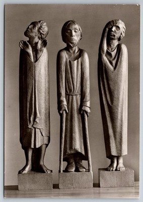 AK Ernst Barlach Haus, Der Gläubige, Der Blinde, Der Begnadete, Eiche