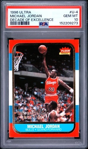 1996 FLEER ULTRA DECADE OF EXCELLENCE #U-4 MICHAEL JORDAN PSA 10