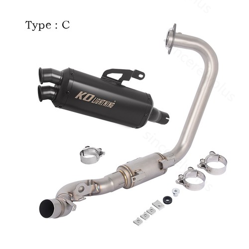 Black Muffler For Triumph Speed 400 Scrambler 400X 2023-2025 Exhaust Header Pipe - Picture 7 of 14