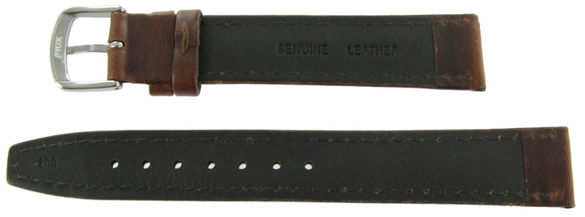 Gepolstertes Uhrenband 20 Mm Hadley-Roma MS881 Herren Braun ölhellbraun Glatt Milanaise Uhrenarmband 22 Mm