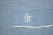 Penguin Shirt VTG Grand Slam Munsingwear Size L 80s Baby Blue White Pocket Trim