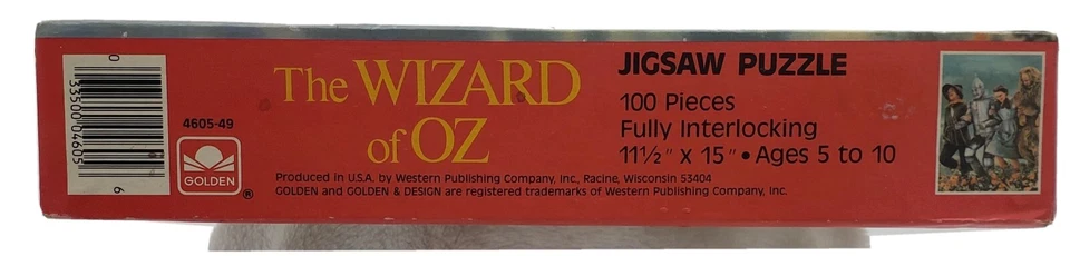 Rompecabezas dorado Mago de Oz 1988 No. 4605-49 nuevo precintado 100 piezas vintage Foto 4 de 4