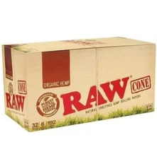 🔥 RAW ORGANIC  1 1/4 CONES 😎 1 1/4 SIZE 🌟 32 PACKS 💥 6 CONES PER PACK
