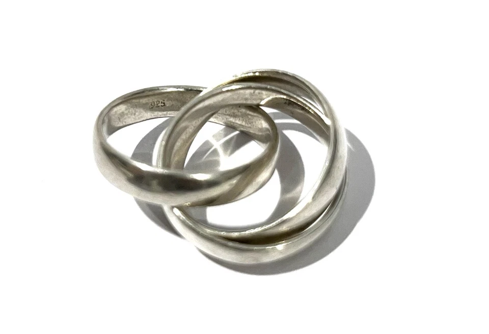 925/- Silberring, 3er Bandring, Esprit, Gr. 54, 12-13 mm breit, guter Zustand. - Bild 3 von 3