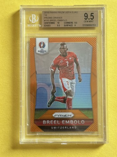 2016 Panini Prizm UEFA Orange Prizm #155 Breel Embolo 03/20 BGS 9.5 Gem Rookie