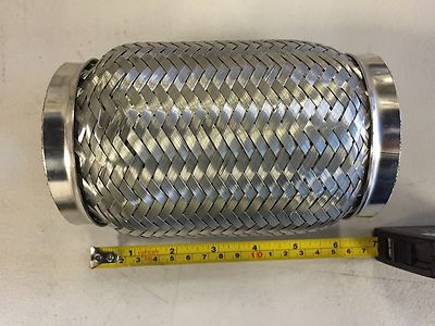 ZZPerformance 304 Stainless 3'' x 6'' Exhaust Interlock flex Section coupling 