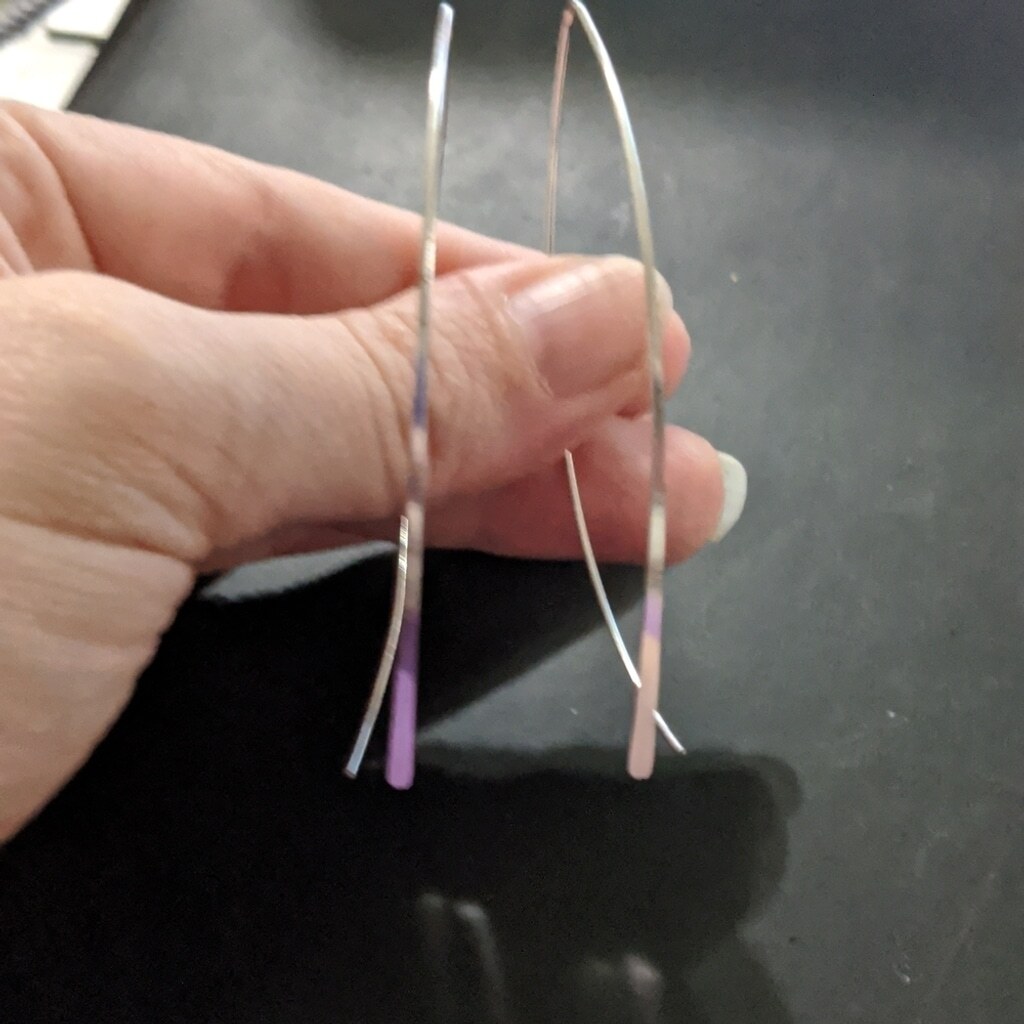 Silver Tone Hoop Style Threader Statement Earrings - image 2