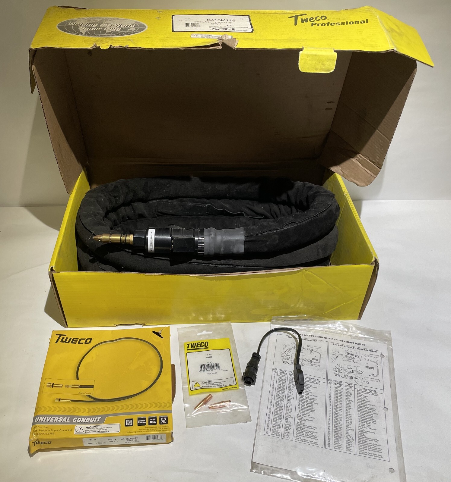 Tweco S415M116 Smoke Master 450 Air Cooled MIG Gun 450 A 15 ' Miller 1/16