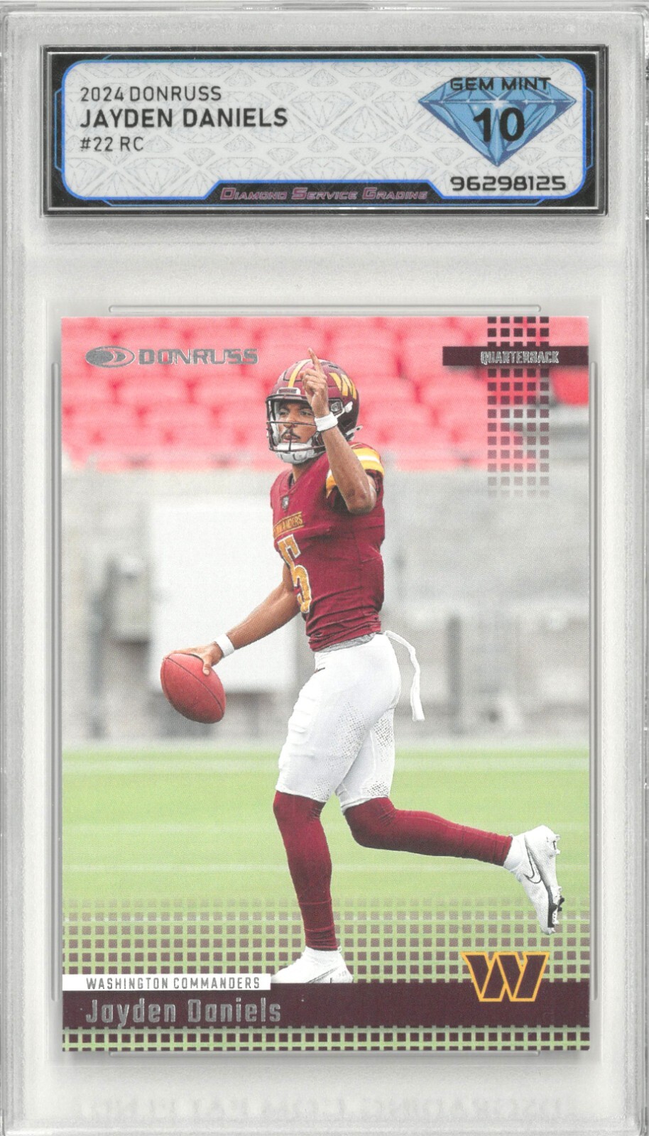 2024 Panini Donruss JAYDEN DANIELS #22 Rc Rookie 💎 DSG 10 Gem Mint