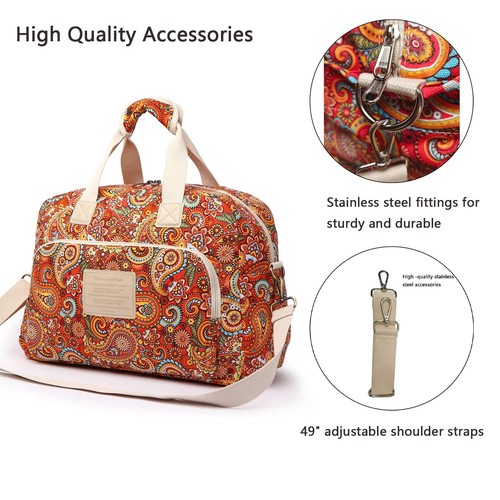 Travel Duffle BagWeekender Overnight Gym Bag for Women Large Carry On Bag wit... - Picture 5 of 8