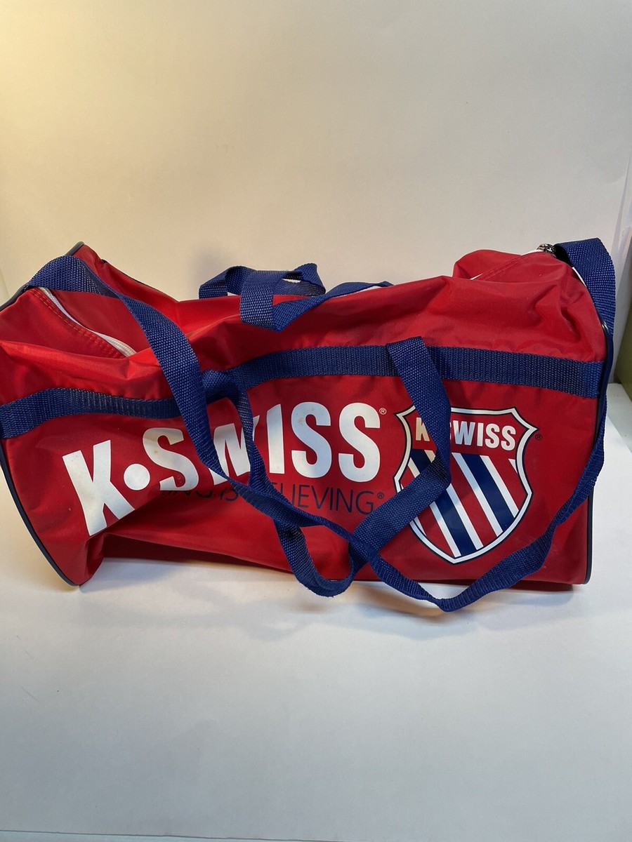 Sac De Sport Vintage K-Swiss – Années 80-90, Rouge Et Bleu, Nylon Léger