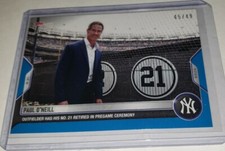 2022 MLB Topps NOW 755 PAUL O'NEIL RETIRE #21 CEREMONY YANKEES BLUE PARALLEL /49