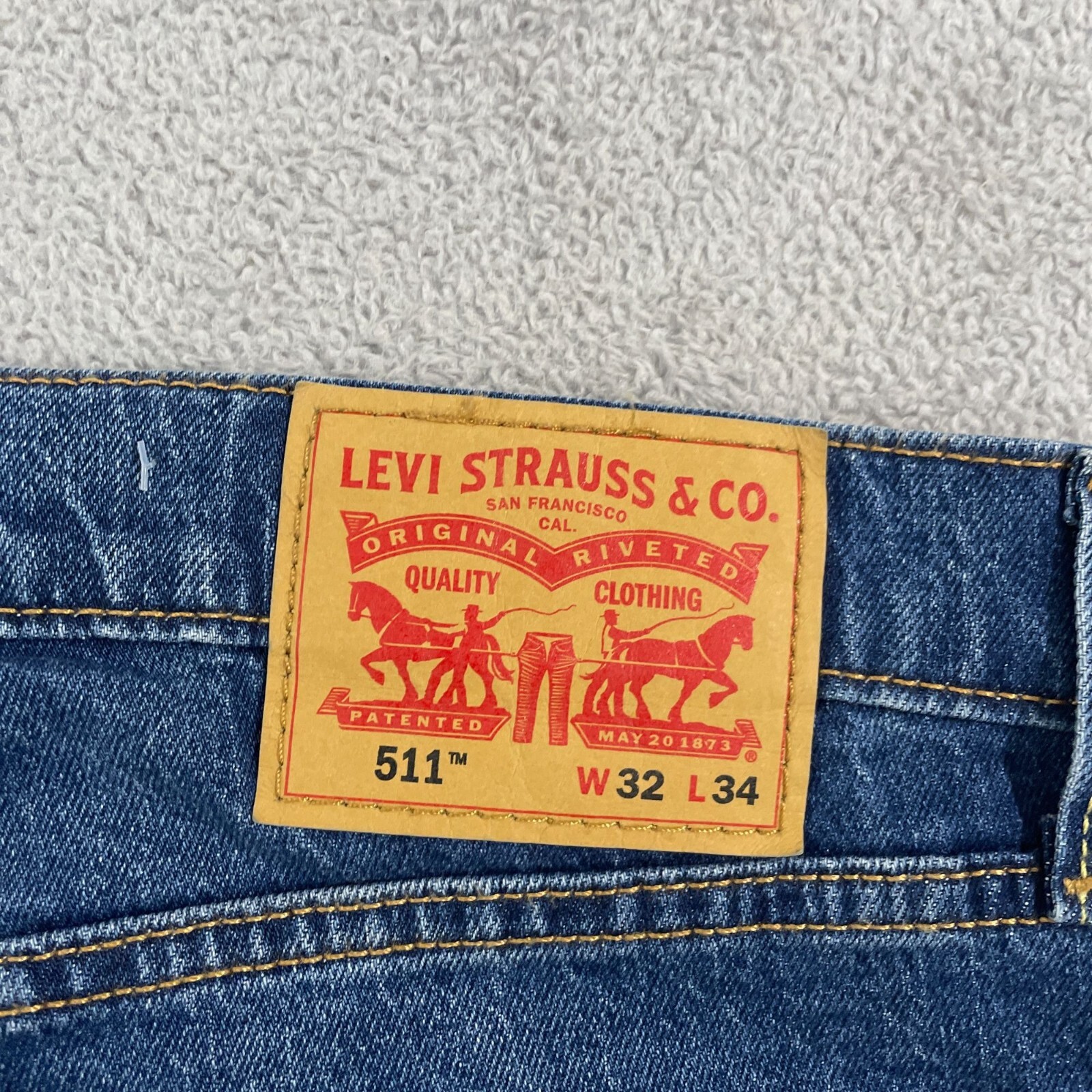 NEW Levis 511 Men's W32 L34 Slim Stretch Jeans Medium Wash Denim thumbnail 5