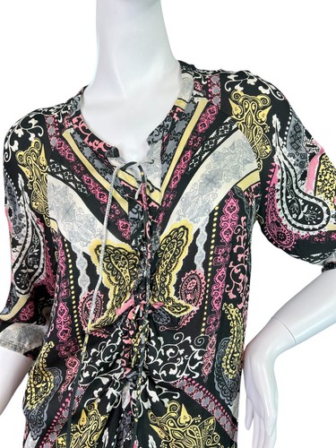 Odd Molly Anthropologie Fast Lane Mini Dress Paisley Printed Shift $250 Sz 1 SM - Picture 4 of 10