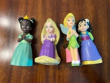 Set of 4 Disney Princess 5” Rubber Figures Bath Pool Toys