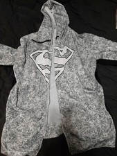 Hooded Superman Zip Up Men  s Jacket XL