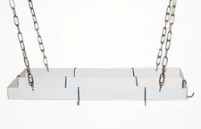 Rogar Rectangle Pot Rack w/ Centerbar White / Chrome