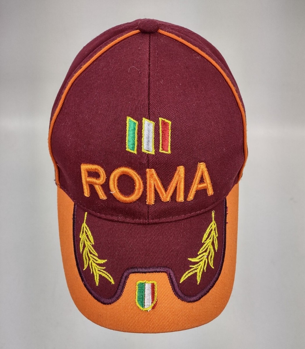 Roma Italia Hat Maroon Adjustable Strap Back Green White Red Flag Baseball  Cap
