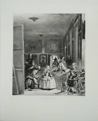 DIEGO VELAZQUEZ Les Menines 35.5'' x 29'' Etching 1975 Renaissance Gray Painter