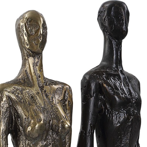 Twos Company Cast Iron Sculpture Statue Tall 20 Inch ~ Uttermost 18008 - Picture 7 of 7