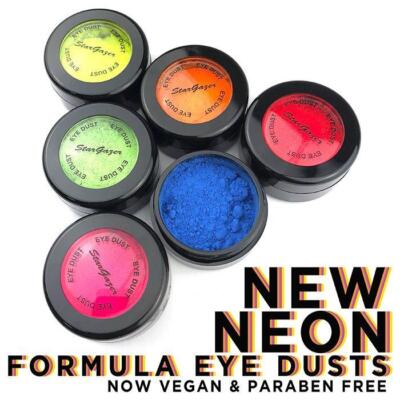 Stargazer Eye Dust UV Glow Lidschatten Puder fluoreszierend Neon Farben Rave 1,8g