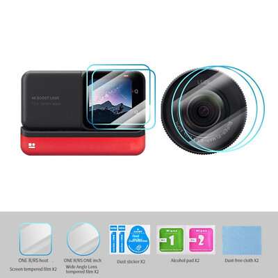 Tempered Glass Film Host 4K Enhanced Wide-angle Lens Glass for Insta360 ONE  RS/R