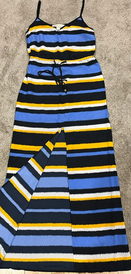 Maxi Vestido MICHAEL Michael Kors Mujer XXS Correa Espagueti Rayas Cordón  Foto 3 de 4