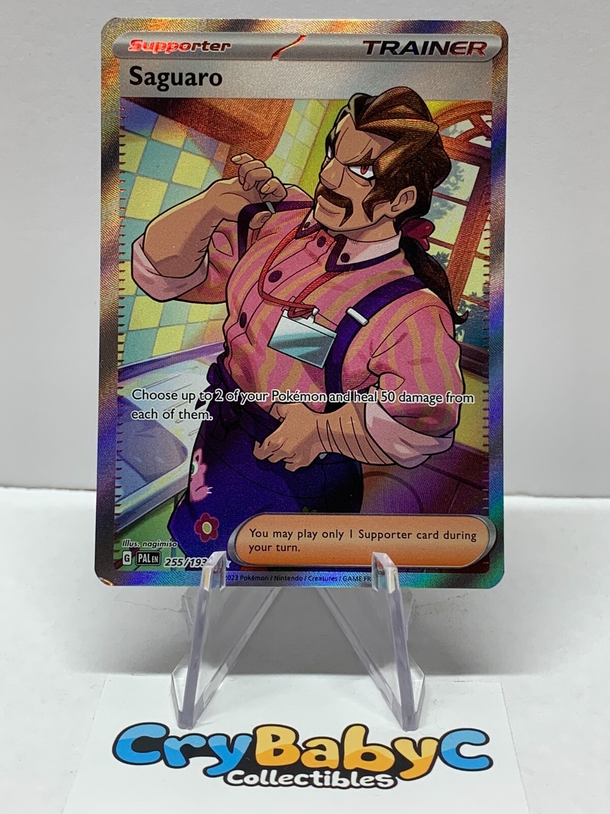 Pokemon Saguaro 255/193 Paldea Evolved SV Ultra Rare Full Art Trainer