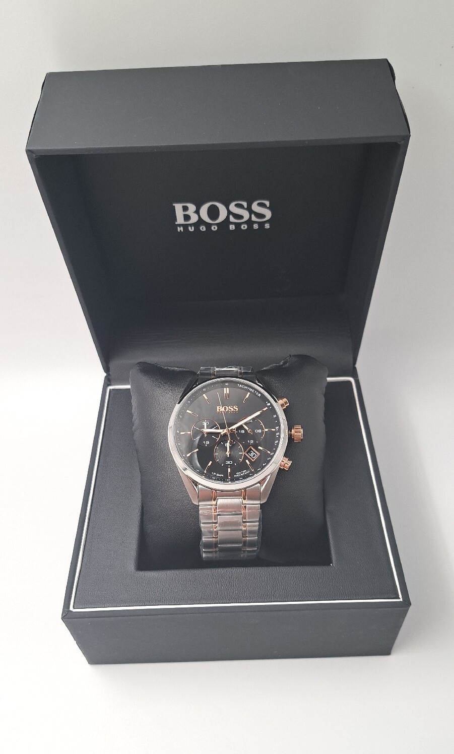 HUGO BOSS 1513819 Champion 44mm Silberes Edelstahlgehäuse mit 