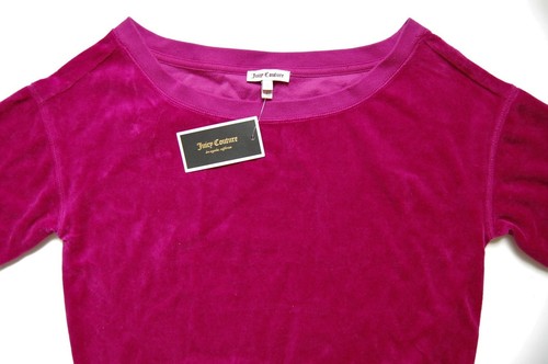 Juicy Couture Women's Magenta Boatneck Velour Pullover, Size S, NWT $98 - Picture 5 of 10