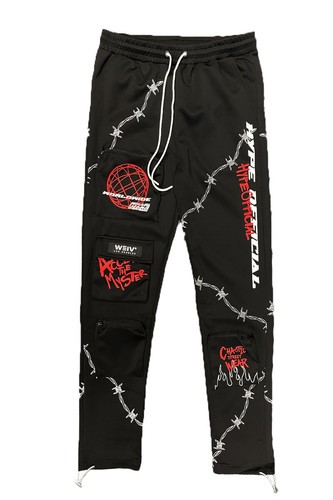 Herren Freizeithose Streetwear schmale Passform Hose Cargo Jogger Hip Hop Grafik Hose - Bild 6 von 32
