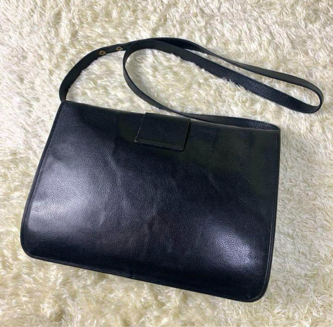 Borsa a tracolla Yves Saint Laurent YSL in pelle 2 vie pochette nera vintage